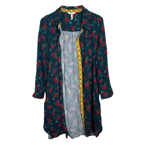 Matilda Jane Dresses & Skirts - Matilda Jane Fa La La Shirt Dress Layering Top FLAW Gingham Plaid Rose Medium